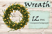Wreath stock photo containing tulip and floral, a Nature Photo by Tempera (Thumbnail 1 of 2)
