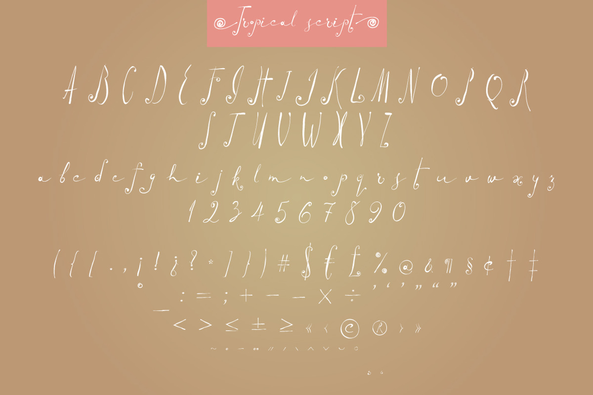 Tropical script + Paramaribo font preview 7