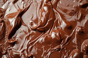 Background of sweet melted chocolate, a Food & Drink Photo by AlyaAnd