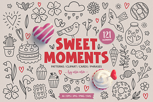 Sweet Moments - Hand Drawn Kit, a Seasonal Illustration by miumiu
