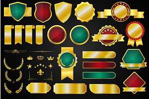 Luxury golden blank labels, an Object Illustration by YummyBuum