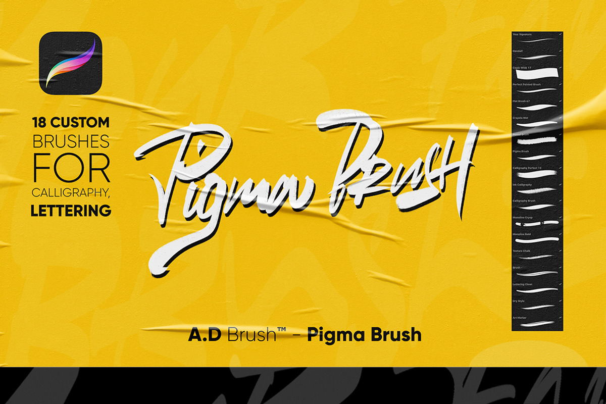 Procreate Lettering Bruhes, a Brush Add-On by n.A Studio (Photo 4 of 9)