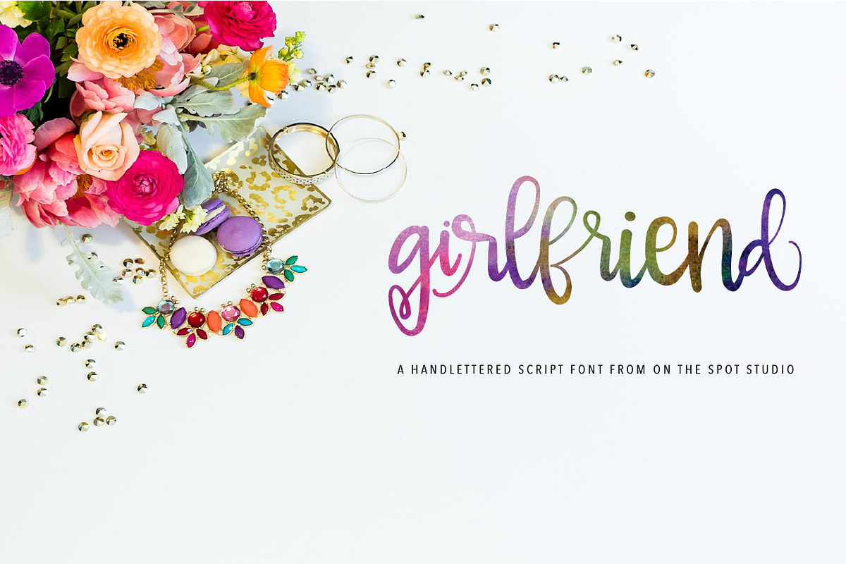 Girlfriend, a Script Font by OnTheSpotStudio