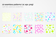 Neon Memphis Seamless Patterns, a Pattern Graphic by 3Y_Design (Thumbnail 2 of 6)