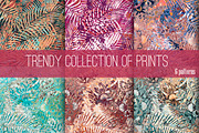 6 trendy tropical pattern., a Pattern Graphic by zeffir (Thumbnail 1 of 3)