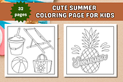 Cute Summer Coloring Page, a Seasonal Illustration by Salaly (Thumbnail 4 of 6)