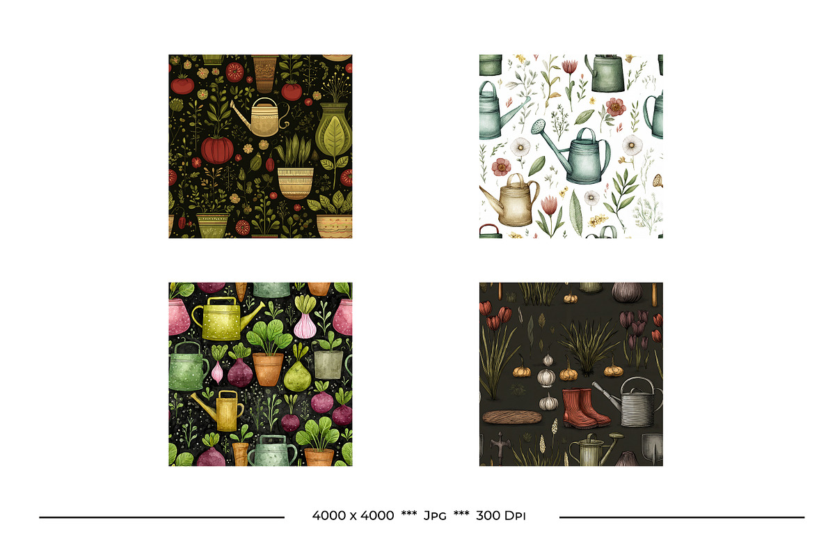 Gardening Retro Art Style Patterns, a Pattern Graphic by karenfoleyphoto (Photo 13 of 14)