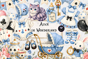 Alice in Wonderland Baby Clipart