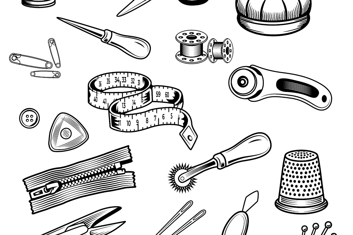 Set of 18 sewing and tailoring, an Object Illustration by LogosDen (Photo 2 of 3)