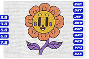 Cute Daisy Flower Machine Design, an Illustration by Purpose Ekbal (Thumbnail 1 of 3)