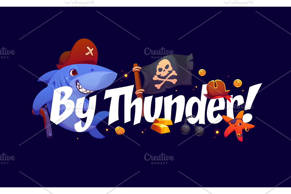 By thunder pirate quote, an Object Illustration by Vector Tradition