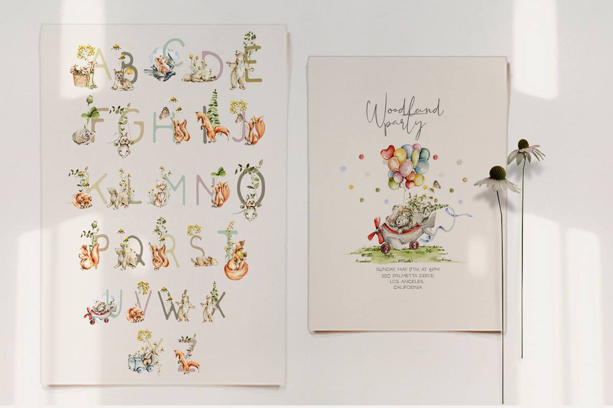 Spring woodland Baby animals clipart, an Animal Illustration by 60secondsArt (Photo 12 of 14)