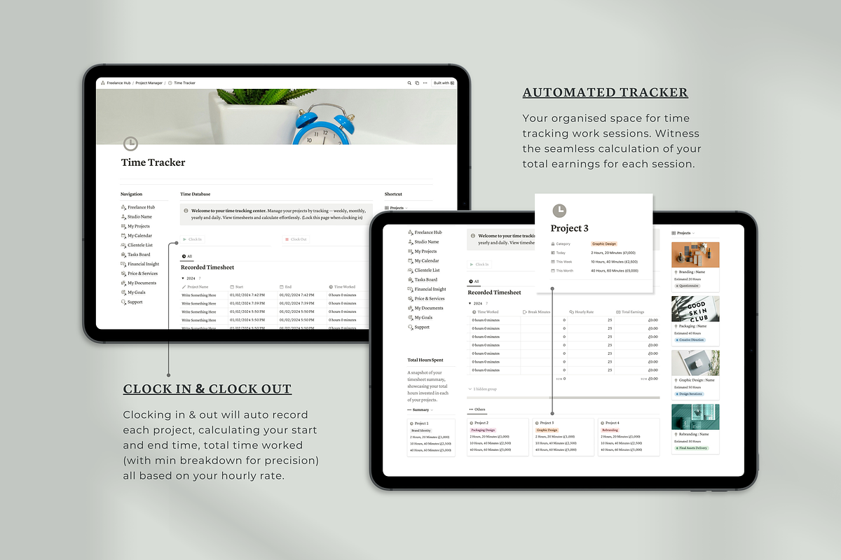Notion Freelance Dashboard Hub, a Templates & Theme by Swyn.Studio (Photo 8 of 10)