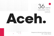 Aceh - Geometric Sans Serif Family, a Sans Serif Font by Ridha-38.lineart (Thumbnail 1 of 10)