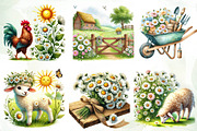 Spring Daisy Farm Clipart, an Illustration by CreationArt (Thumbnail 5 of 5)