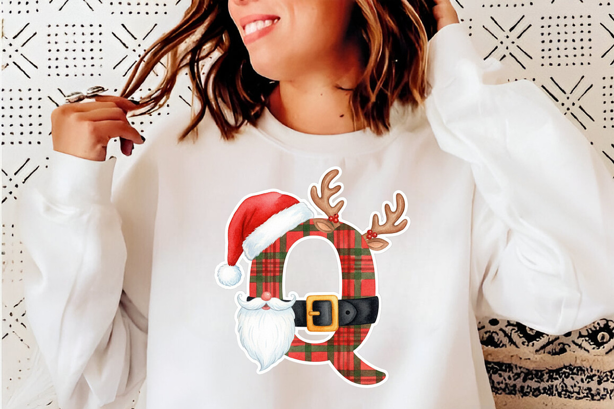 Plaid Christmas Santa Claus Alphabet, an Illustration by SinaCreation (Photo 3 of 7)