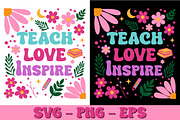 Boho Floral Teacher Love Inspire SVG, an Object Graphic by EllaMaiyaali (Thumbnail 1 of 5)