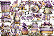 Whimsical Summer Wooden Sing Clipart, an Illustration by Canvas Craft (Thumbnail 1 of 7)