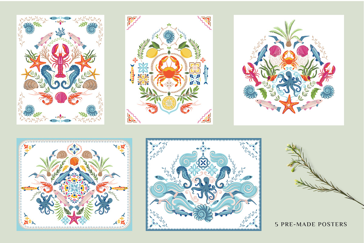 Sun and Sea. Vector Summer Patterns, a Pattern Graphic by Molly art (Photo 5 of 21)