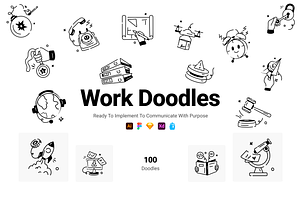 Doodle Work Icons, a Solid Icon by Prosymbols