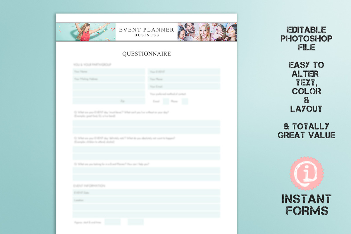 Event Planner Contract & Forms IF267, a Stationery Template by InstantForms (Photo 3 of 3)