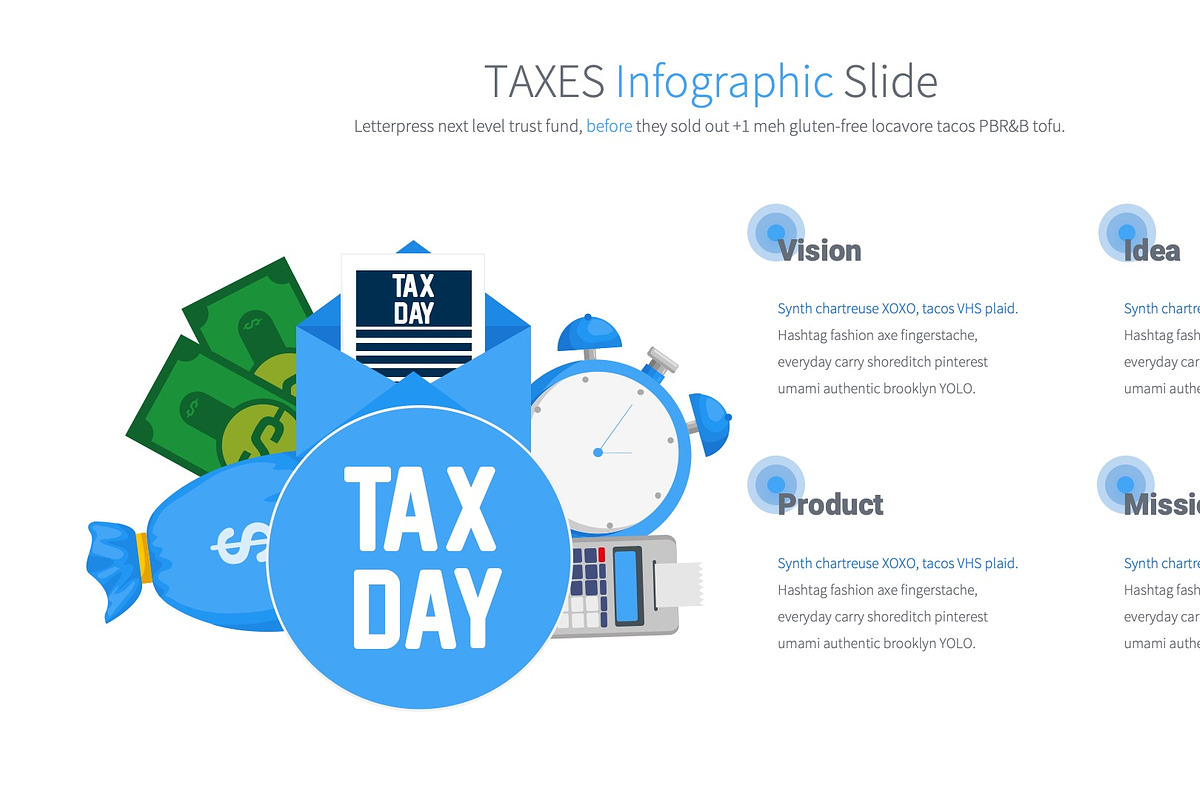 TAXES PowerPoint Infographics Slides, a Presentation Template by Pulsecolor