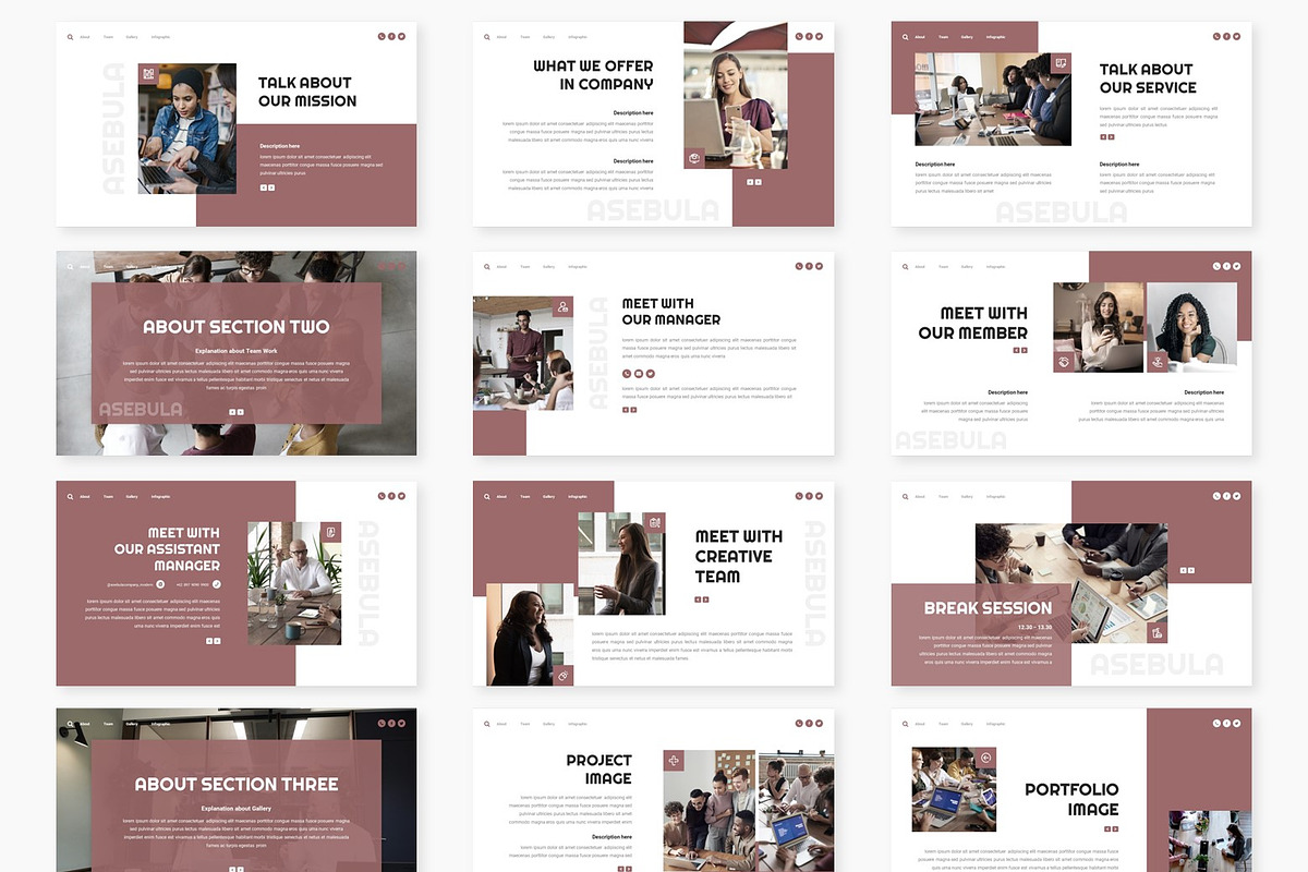 Asebula - Powerpoint Template, a Presentation Template by AQR Studio