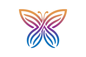 Abstract Line Butterfly Logo