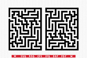 Two Rectangular Mazes SVG,Silhouette, a Pattern Graphic by DesignStudioRM (Thumbnail 1 of 3)
