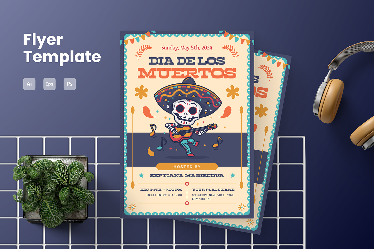 Dia De Los Muertos Flyer, a Flyer Template by Annora Studio (Photo 1 of 5)