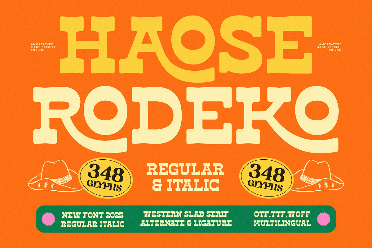 Haose Rodeko Western Slab Serif, a Slab Serif Font by AmorfaType (Photo 1 of 12)