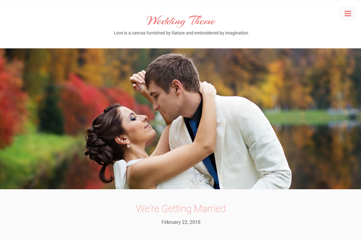 Wedding Theme, a WordPress Template by DesignOrbital (Photo 1 of 5)