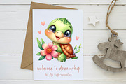 Watercolor turtle with a flower, a Work Illustration by CreationArt (Thumbnail 3 of 6)