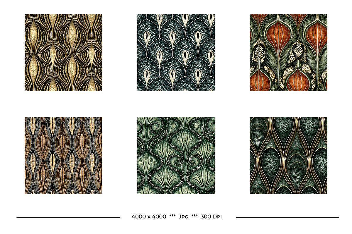 Snakeskin Retro Art Style Designs, a Pattern Graphic by karenfoleyphoto (Photo 4 of 10)