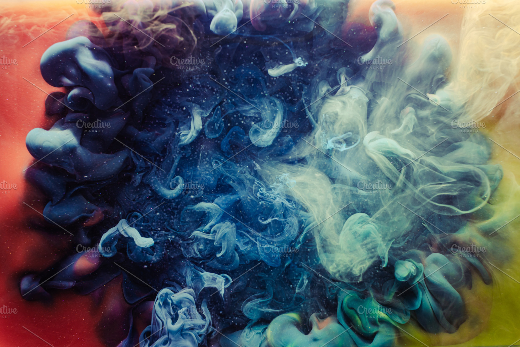 paint background blue ink water, an Abstract Photo by Photo Drive Studio