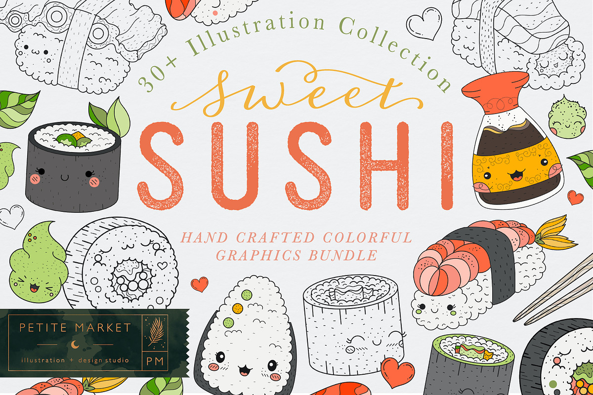 Sweet Sushi Collection, a Graphic by PetiteMarket (Photo 1 of 3)