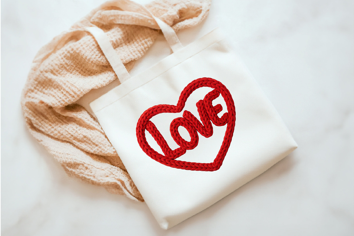 Chunky Yarn LOVE Heart, an Illustration by Watercolor design (Photo 2 of 3)