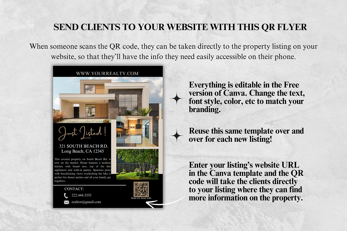 Just Listed Editable Property Flyer, a Flyer Template by GraphiqueGlow (Photo 2 of 6)