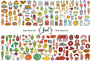 Vector set with food doodles, an Object Graphic by Olga Chuklay (Thumbnail 1 of 2)