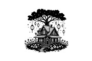 Tree House Silhouette SVG Bundle, an Illustration by jahid234 (Thumbnail 20 of 31)