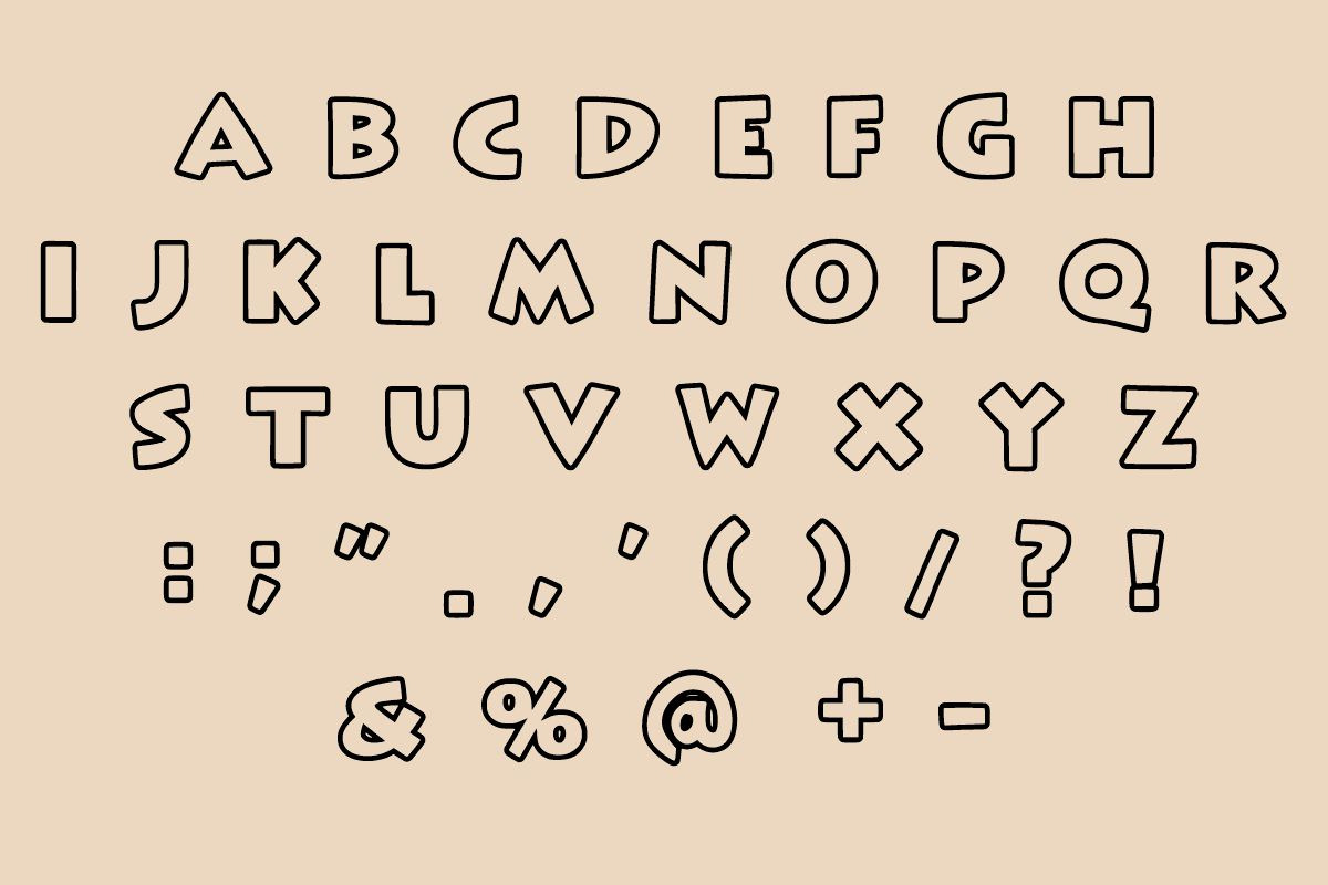 Creative Outline Font, a Font by Fourteen Letter (Photo 6 of 8)