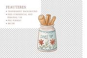 Cute Baking Watercolor Clipart, an Illustration by MockupWizard (Thumbnail 4 of 5)