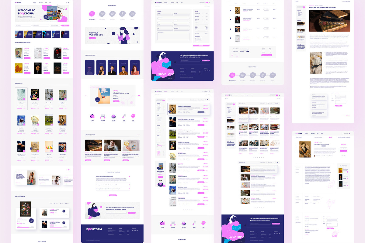 Booktopia – Fun Book Store Website, an UI Kit Template by peterdraw (Photo 10 of 10)