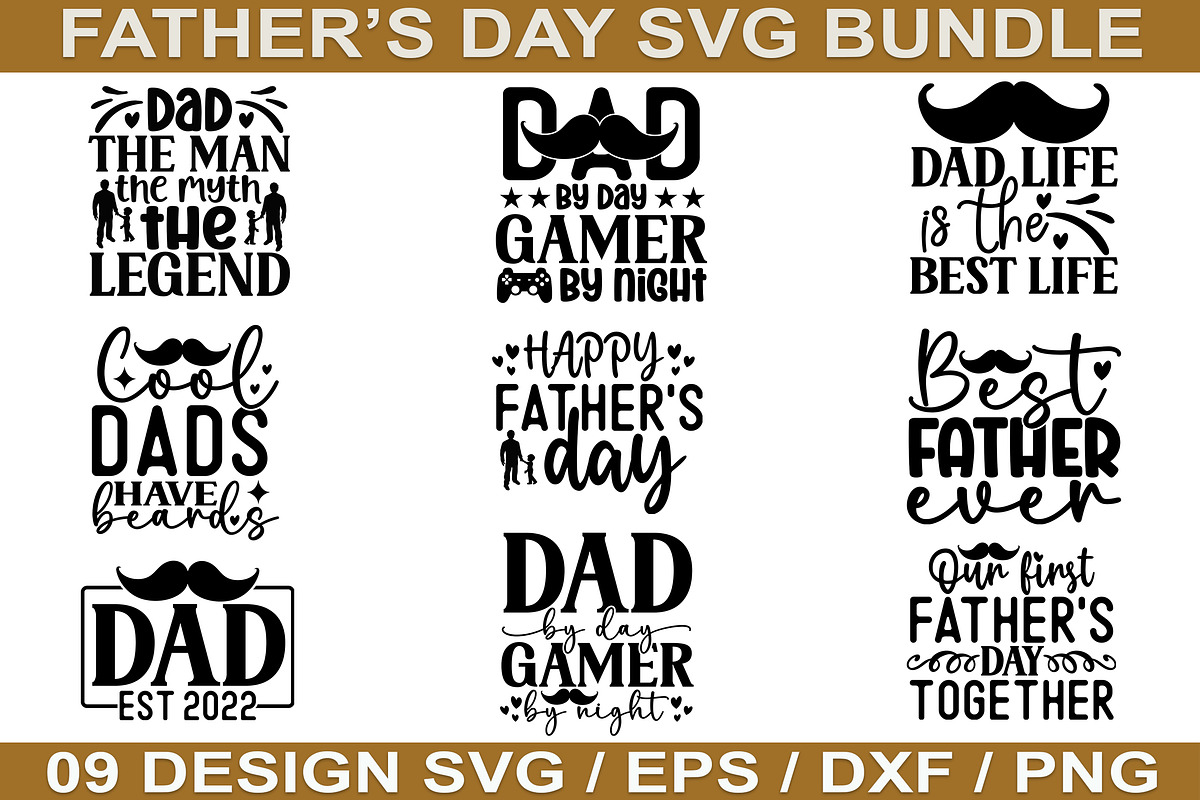 Fathers Day SVG Bundle, an Illustration by Crafticy (Photo 1 of 5)