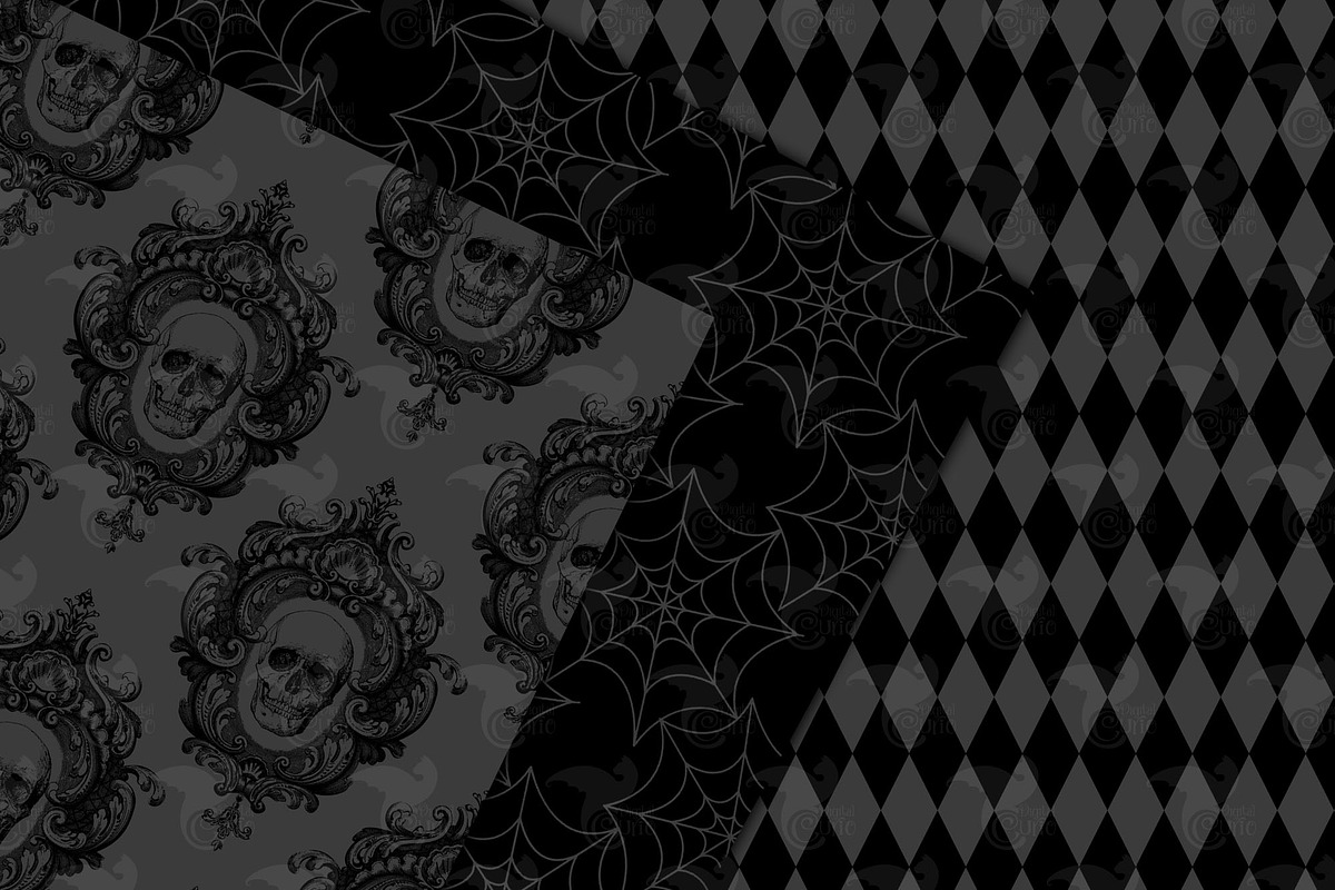 Black Gothic Digital Paper, a Texture Graphic by Digital Curio
