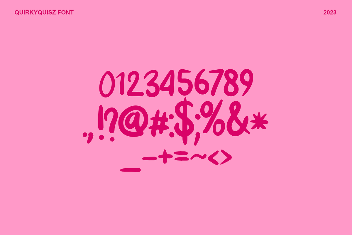 Quirkyquisz Handwriting Font, a Handwritten Font by rtf.studio (Photo 5 of 5)