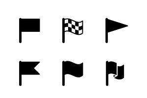 Set glyph icons of flag, a Solid Icon by motorama