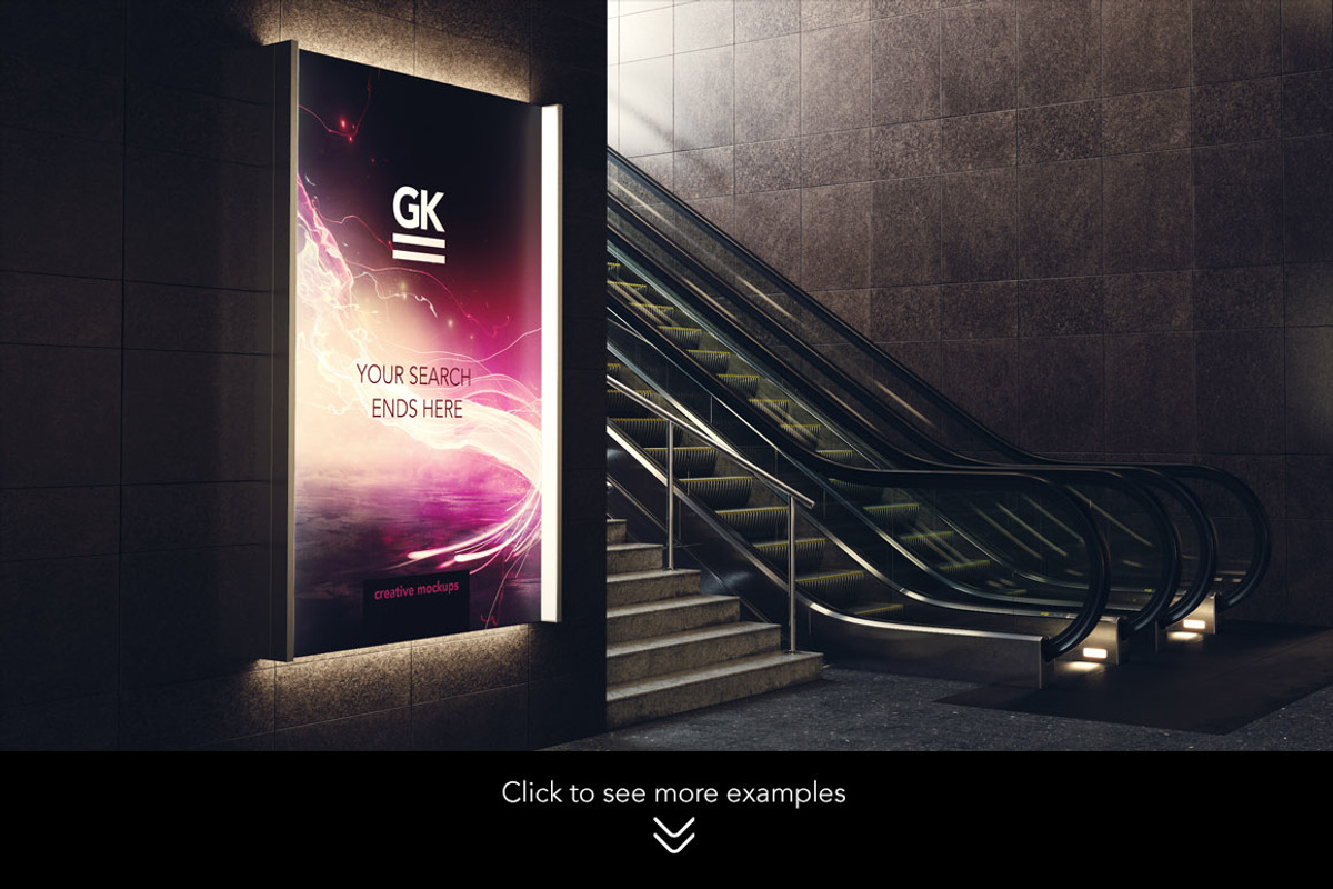 3d Escalator / Lightbox mock ups, a Product Mockup by GK Creative (Photo 2 of 2)