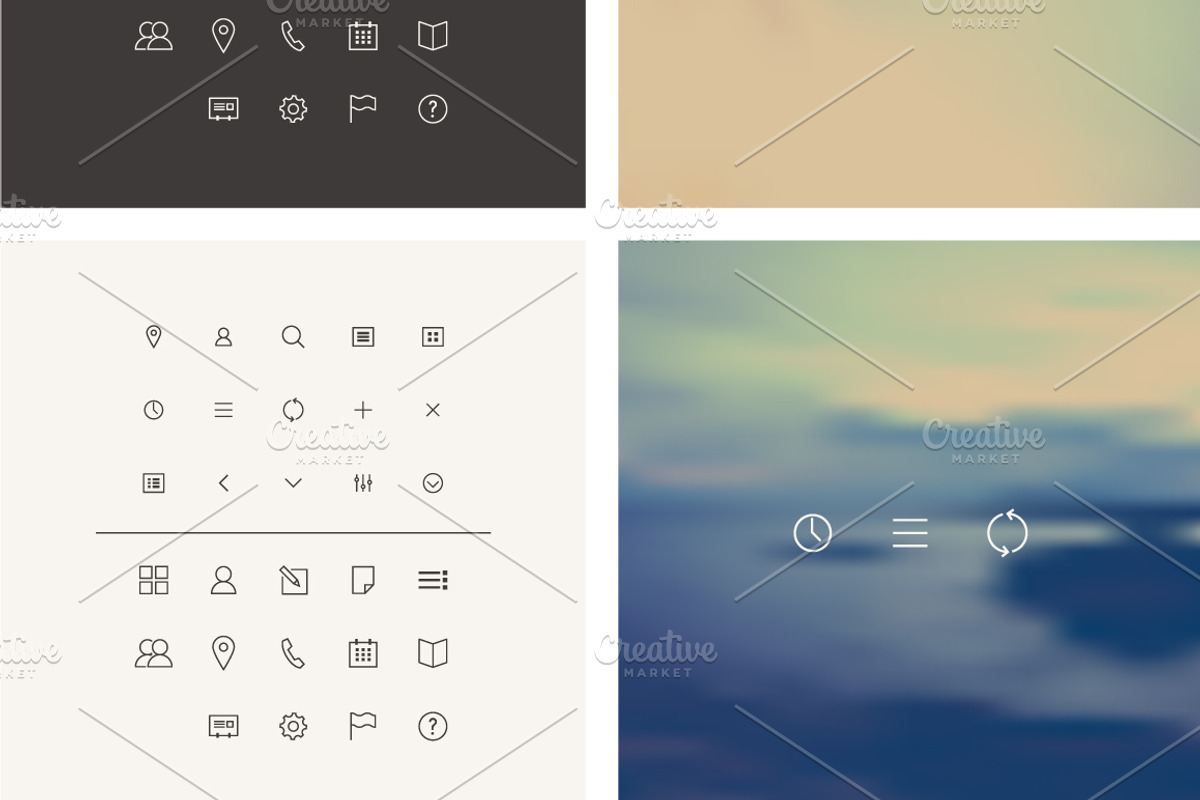 Vector Icons Set in Flat Style, an Icon by fet