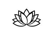 Lotus Flower Vector Icon Bundle, an Illustration by yasushie (Thumbnail 17 of 51)